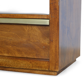Chestnut Solid Wood Media Unit with Gold Bar Detail