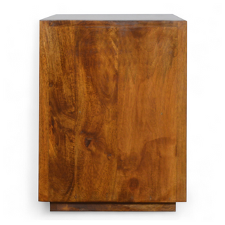 Chestnut Solid Wood Media Unit with Gold Bar Detail