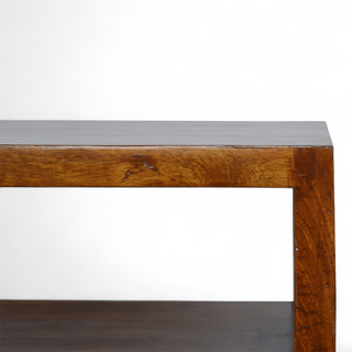 Chestnut Solid Wood Media Unit with Gold Bar Detail