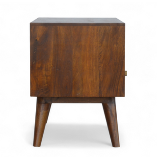 Mid-Century Modern Solid Wood Diamond Carved TV Cabinet