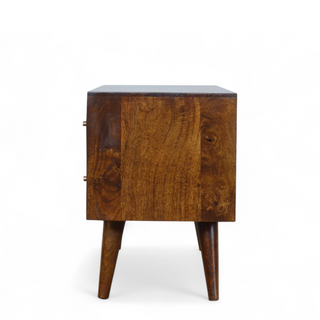 Mid-Century Modern Chestnut Sunrise Solid Wood TV Stand