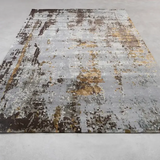 Ranu Abstract Rug | Hand-Knotted Silk & Wool