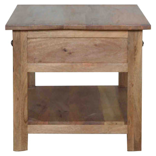 Aldwick Coffee Table with Four Drawers Solid Mango Wood Lower Shelf Limed Oak