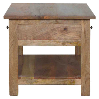 Aldwick Coffee Table with Four Drawers Solid Mango Wood Lower Shelf Limed Oak