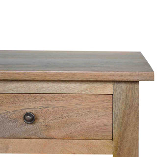 Aldwick Coffee Table with Four Drawers Solid Mango Wood Lower Shelf Limed Oak