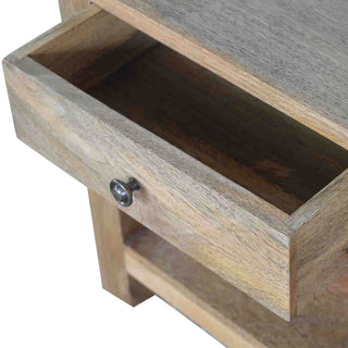 Aldwick Coffee Table with Four Drawers Solid Mango Wood Lower Shelf Limed Oak