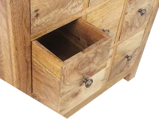 Banke Bathroom Storage Cabinet Nine-Drawer Apothecary Grid Rustic Natural Oak