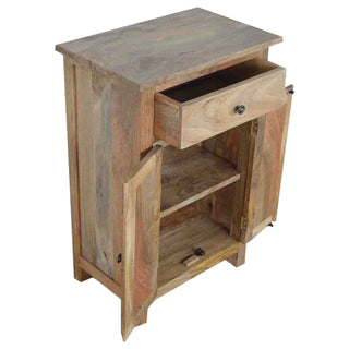 Mercer Bathroom Storage Cabinet Natural Oak Drawer Twin-Door Russet Grain Compact