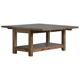 Caden Extending Coffee Table Solid Mango Wood Lower Shelf Oakish