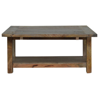 Caden Extending Coffee Table Solid Mango Wood Lower Shelf Oakish