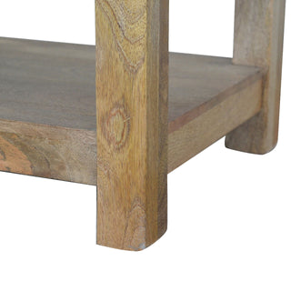 Caden Extending Coffee Table Solid Mango Wood Lower Shelf Oakish