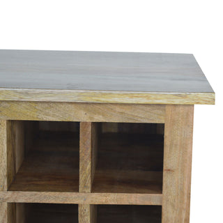 Cello Drinks Cabinet Wine Rack Grid With Drawers Natural Oak