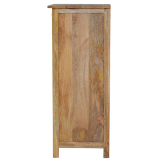 Harvest Kitchen Cabinet Tall Slim Vegetable Label Carved Drawers Natural Oak