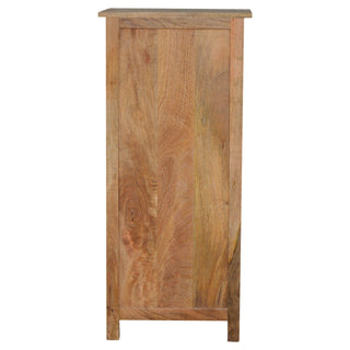 Harvest Kitchen Cabinet Tall Slim Vegetable Label Carved Drawers Natural Oak