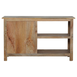 Rowan Media Unit Oak Finish Triple Drawers Cable Management Shelf