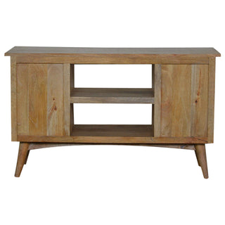 Tallo Media Unit Chestnut Finish Tall Open Shelving Plinth Base