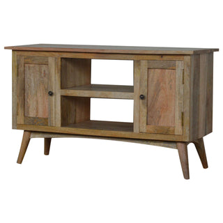 Tallo Media Unit Chestnut Finish Tall Open Shelving Plinth Base