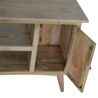Tallo Media Unit Chestnut Finish Tall Open Shelving Plinth Base