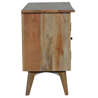 Tallo Media Unit Chestnut Finish Tall Open Shelving Plinth Base