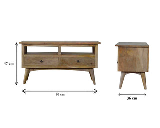 Vesper Media Unit Walnut Finish Sliding Tambour Doors Open Shelf