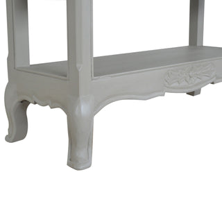 Fleur Console Table with Storage Grey Painted French Shabby Chic Oak Top
