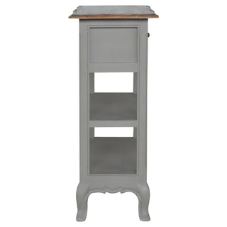 Fleur Console Table with Storage Grey Painted French Shabby Chic Oak Top
