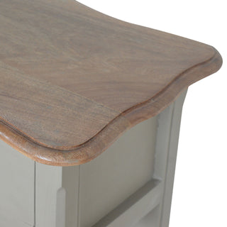 Fleur Console Table with Storage Grey Painted French Shabby Chic Oak Top