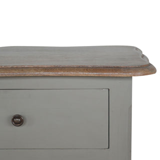 Fleur Console Table with Storage Grey Painted French Shabby Chic Oak Top