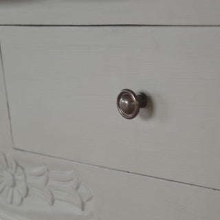 Fleur Console Table with Storage Grey Painted French Shabby Chic Oak Top