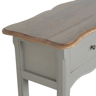 Fleur Console Table with Storage Grey Painted French Shabby Chic Oak Top