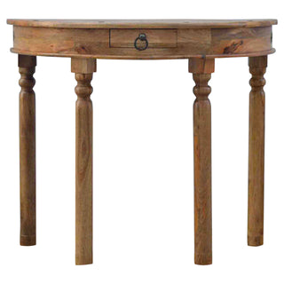Calla Hallway Console Table with Drawer Demilune Turned Legs
