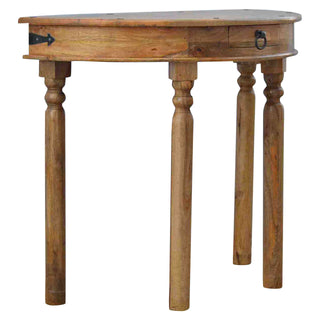 Calla Hallway Console Table with Drawer Demilune Turned Legs