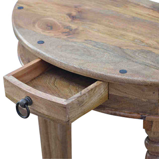 Calla Hallway Console Table with Drawer Demilune Turned Legs