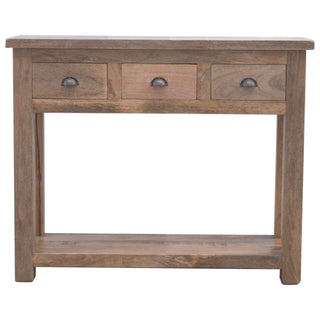 Saxon Hallway Console Table with Drawers Farmhouse Mango Wood Shell Handles
