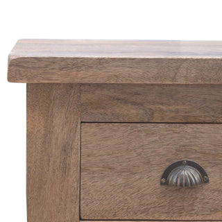 Saxon Hallway Console Table with Drawers Farmhouse Mango Wood Shell Handles