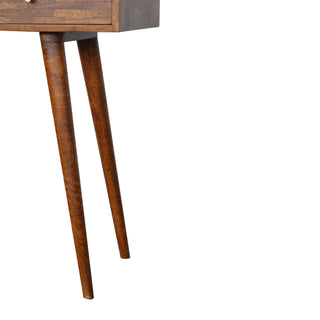 Tawny Console Table with Drawers Mixed Parquet Chestnut Mango Wood