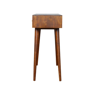 Tawny Console Table with Drawers Mixed Parquet Chestnut Mango Wood