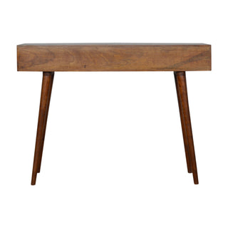 Tawny Console Table with Drawers Mixed Parquet Chestnut Mango Wood