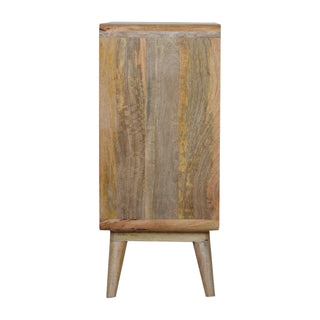 Loom Sideboard Cabinet Rattan Cane Sliding Doors Grey-Wash Square Compact