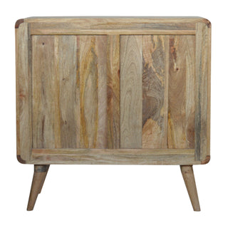 Loom Sideboard Cabinet Rattan Cane Sliding Doors Grey-Wash Square Compact