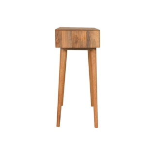 Zara Console Table with Drawers Geometric Bone Inlay Nordic Legs Oak Mango Wood