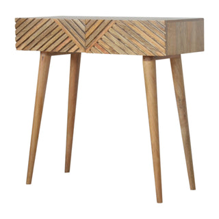 Rovi Console Table with Drawers Carved Chevron Mango Wood Oak