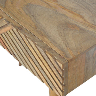 Rovi Console Table with Drawers Carved Chevron Mango Wood Oak