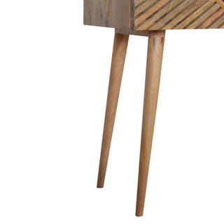 Rovi Console Table with Drawers Carved Chevron Mango Wood Oak