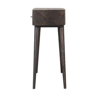 Onyx Console Table with Drawers Dark Chestnut Brass Inlay Mango Wood