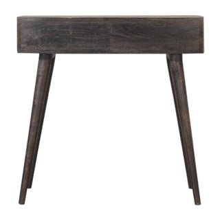 Onyx Console Table with Drawers Dark Chestnut Brass Inlay Mango Wood