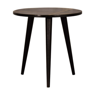 Axel Small Console Table Gold Inlay Top Tripod Legs Walnut Mango Wood