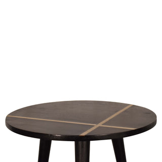 Axel Small Console Table Gold Inlay Top Tripod Legs Walnut Mango Wood