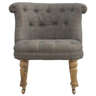 Hadley Accent Chair Multi Tweed Buttoned Tub Caster