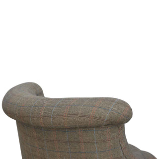Hadley Accent Chair Multi Tweed Buttoned Tub Caster
